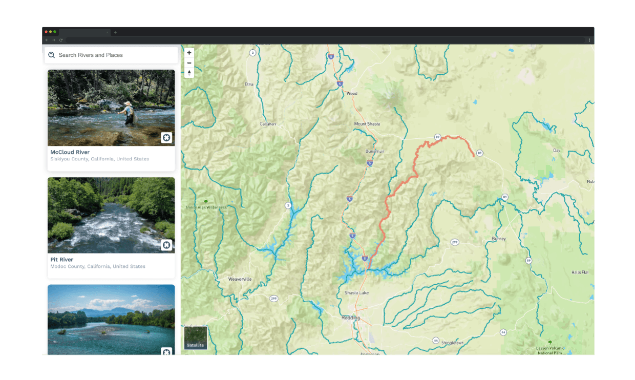 interactive stream map